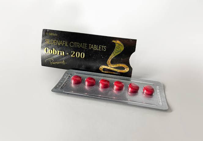 Cobra 200mg Sildenafil tablet for erectile dysfunction treatment in men