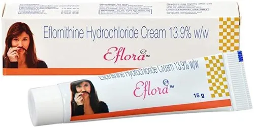 Eflora Cream 15gm for facial hair in female and unwanted facial hair reduction.