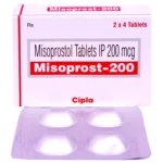 Misoprostol 200mcg tablets for stomach ulcer prevention and stomach lining protection.