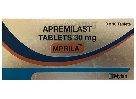 Apremilast 30mg tablets for psoriasis and psoriatic arthritis treatment.