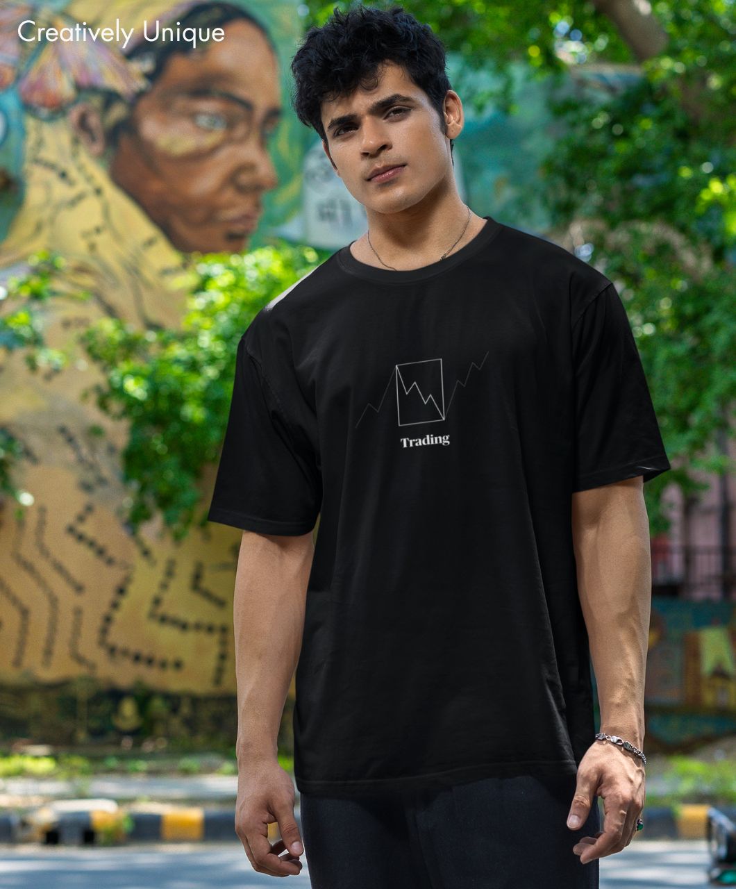 Trading Charts – 240 GSM 100% Cotton Oversized Tshirt - Image 2