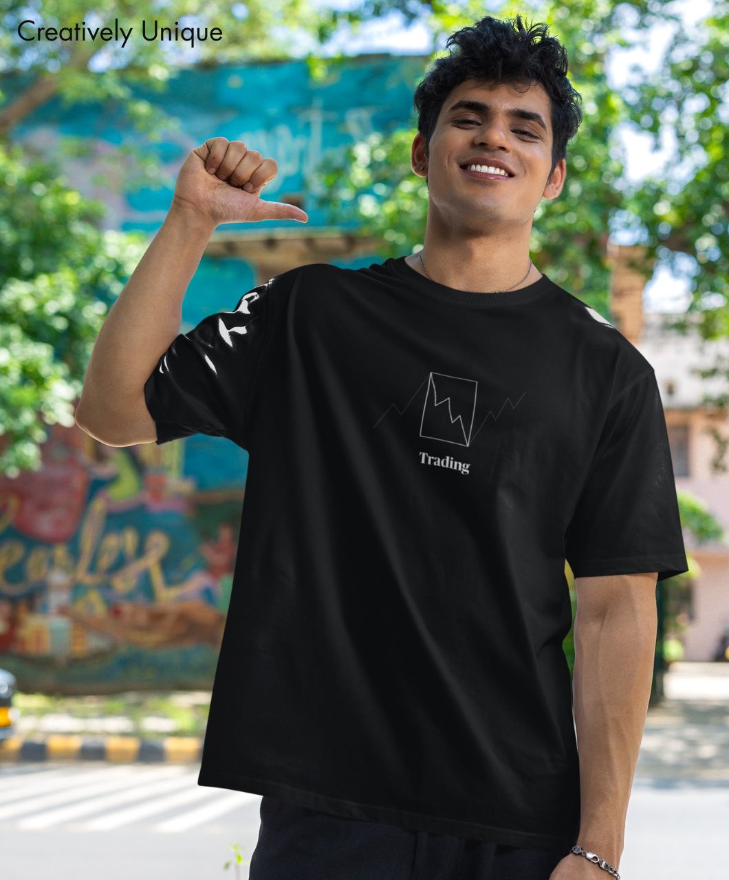 Trading Charts – 240 GSM 100% Cotton Oversized Tshirt - Image 6