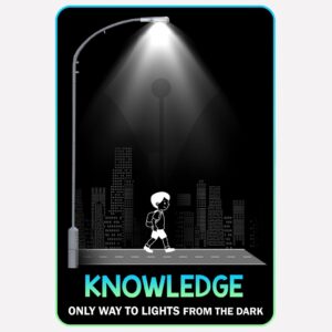 Knowledge: Only Way to Light from the Dark | Premium Cotton T-Shirt | 240 GSM