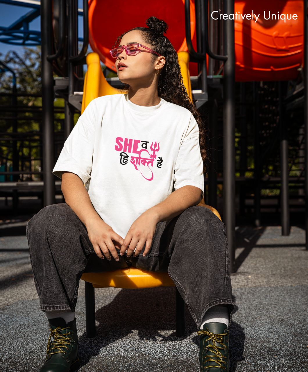 SHE व हि शक्ति है | Shiva T-Shirts | HD Print - Image 2