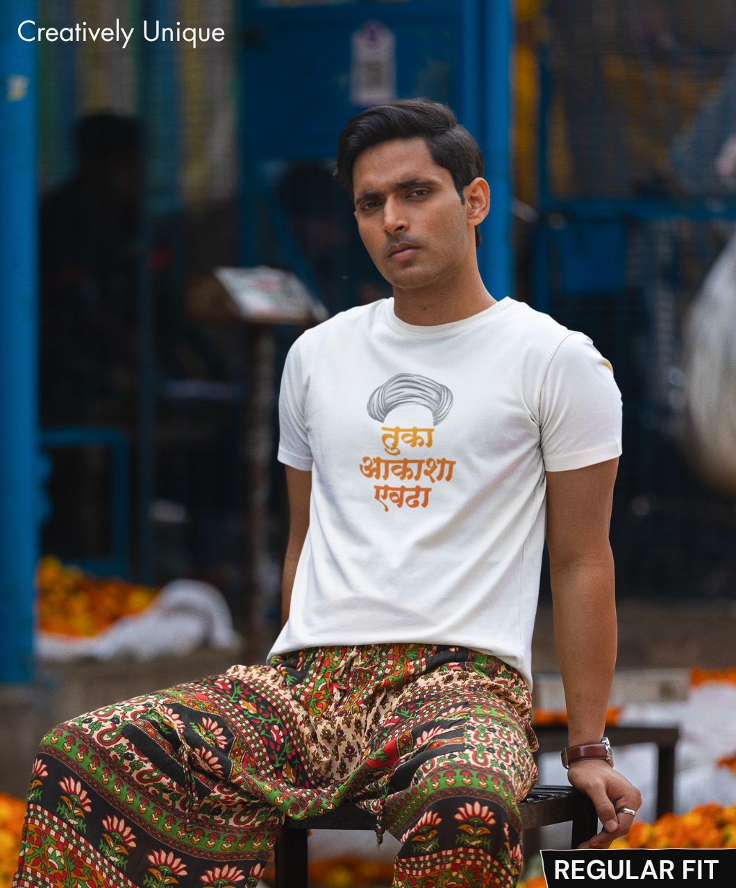 Tuka Akasha Yevdha Cotton Tee – Inspired by Wari Pandharpur - Image 4